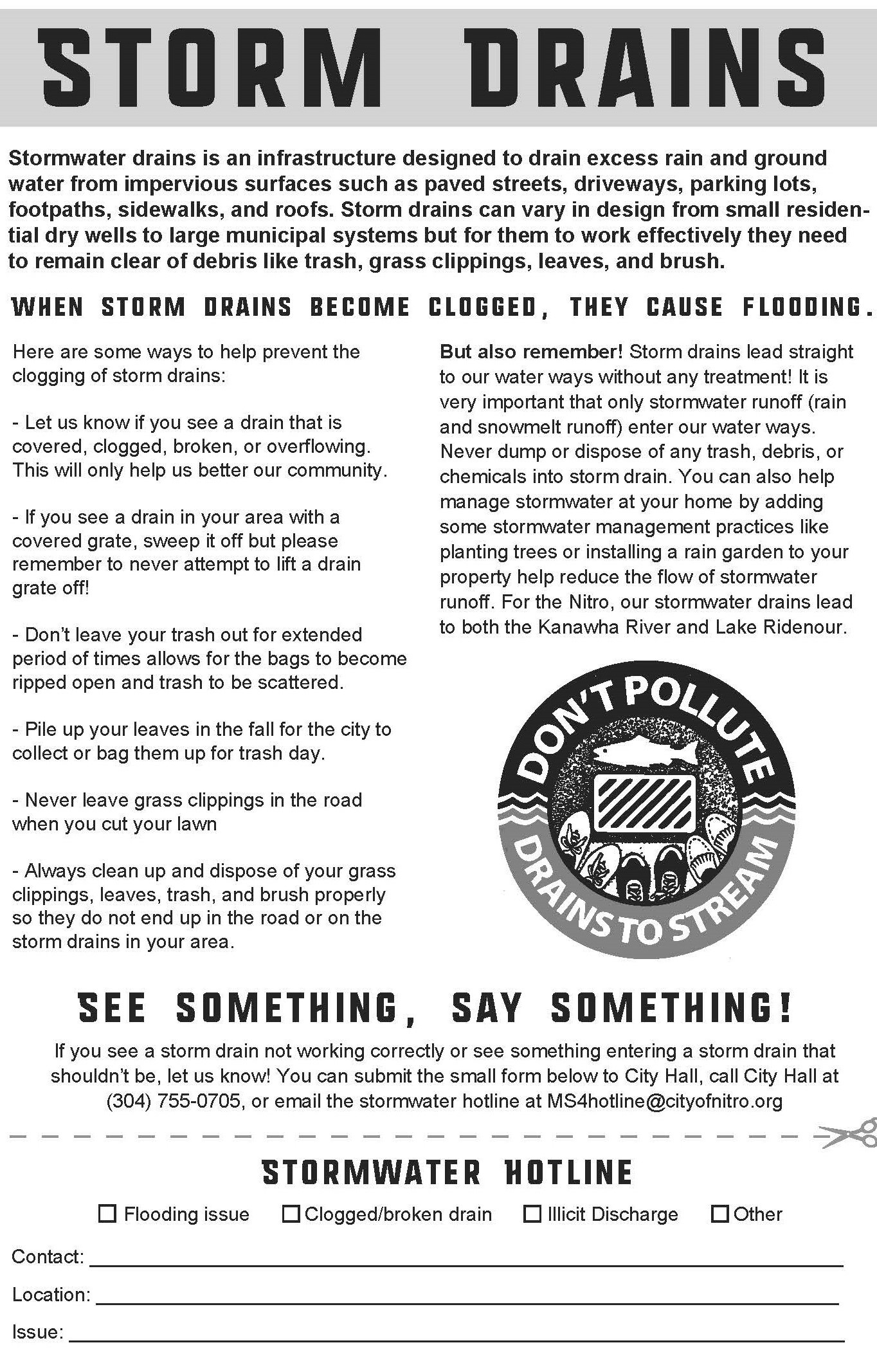 03 2022 Nitro Newsletter Storm Drains With Complaint Form